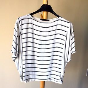 Zara White with Black Stripes top